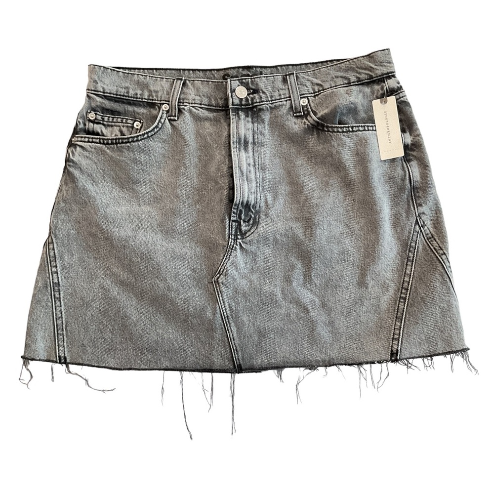 SNACKS FROM MOTHER MINI CARBON JEAN SKIRT SIZE: 32 ANTHROPOLOGIE/ NWT